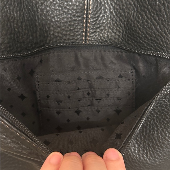 Fossil Morgan Traveler Black Soft Pebble Leather Organizer Crossbody Bag - Picture 6 of 9